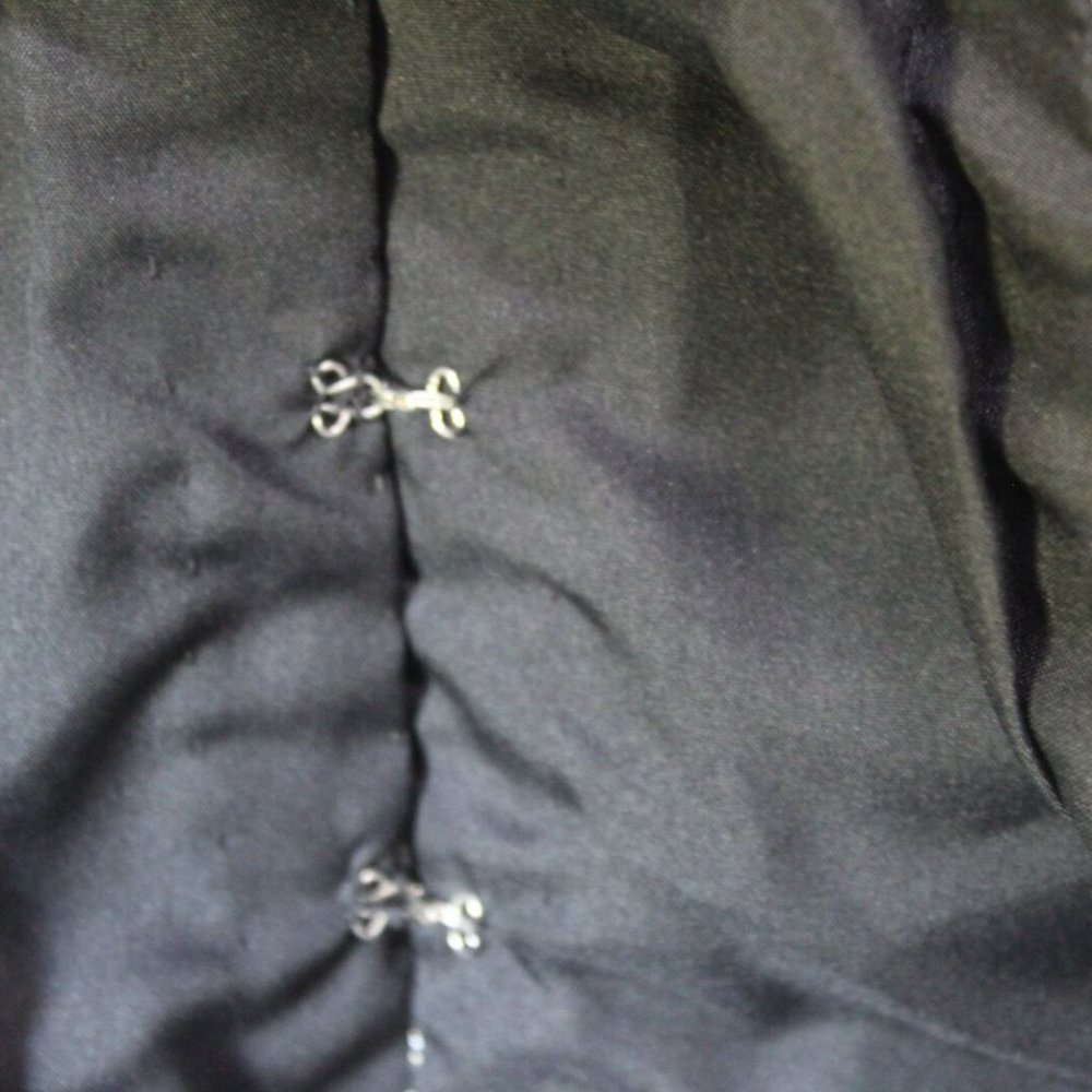 Vintage Laurence Kazar Silk Beaded Embroidered Blazer Jacket Black XL H13428 - Picture 9 of 12